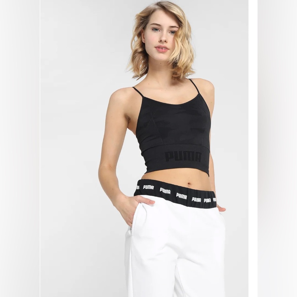 Puma Evo Knit Seamless Black Crop Top